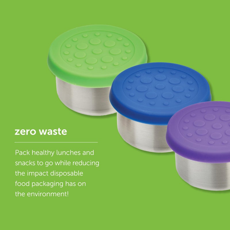 LunchBots 1.5 oz Stainless Steel Dressing Container for Condiments, Dips, Snacks, Dipping Sauce Cups with Silicone Lid, Fits in Lunch Bags and Bento Boxes â€“ Set of 3 (Floral) - Image 4